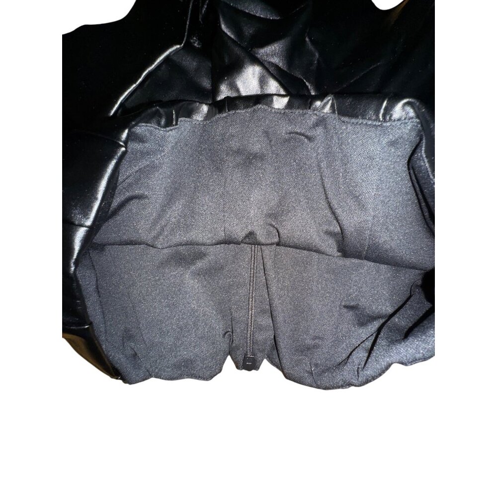 Sexy Black Faux Leather Pleated‎ Skort Ruffle Punk Rock WhimsyGoth Shorts Vegan - Picture 6 of 6
